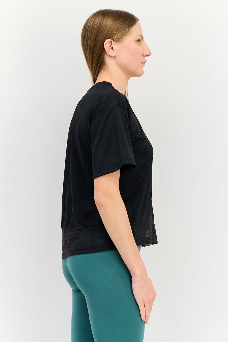 Adidas Women Sportswear Fit Short Sleeves Running T-Shirt, Black - Image 2